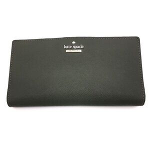 Kate Spade Olive Green & Gold Tone Leather Full Size Bifold Wallet